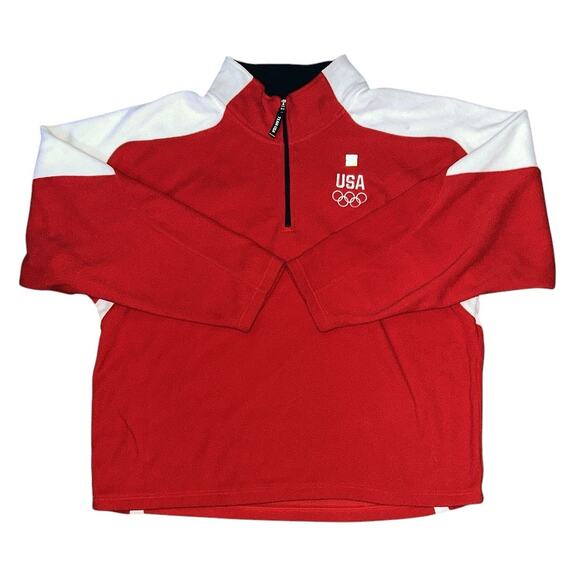 NWOT USA Team Apparel 2012 London Olympic Games Red Fleece Half Zip Pullover 2XL - Picture 1 of 6